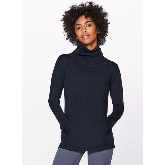 Lululemon Navy Merino Wool Turtleneck Sweater